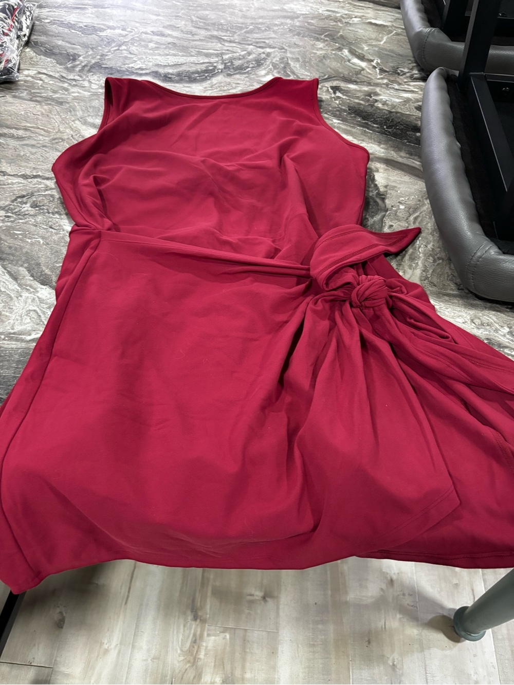 Abercrombie YPB Tie Game Dress-Rich Red